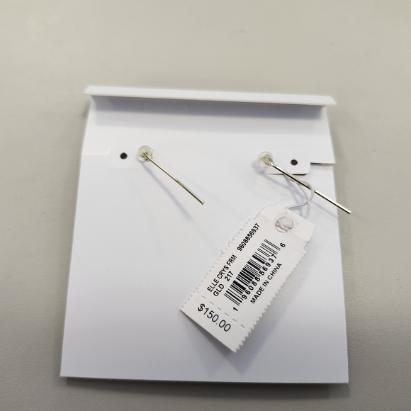 NWT Kendra Scott Gold Elle Crystal Frame Mother-of-Pearl Drop Earrings - Picture 2 of 2